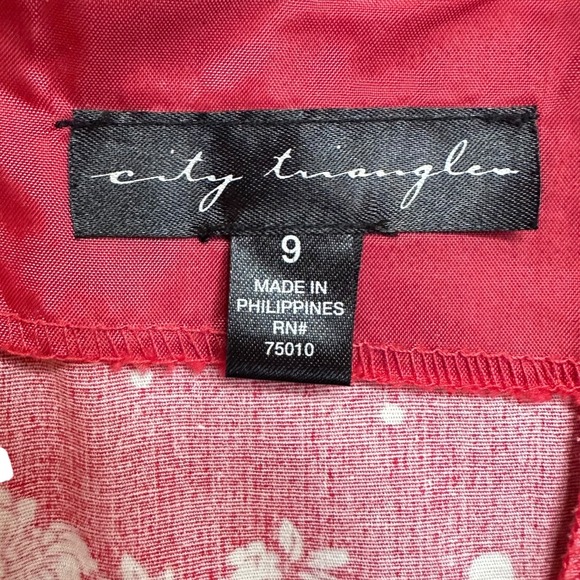 City Triangle Red Floral Print Dress‎ Sweetheart Sundress Party Summer - Picture 4 of 14